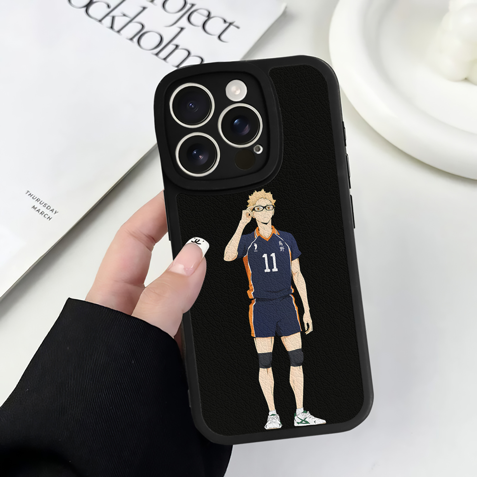 （画像用） ハイキュー!! Haikyu!! 【iPhone 16シリーズ対応】シリコンスマホケース（レザー調） 材質：シリコン